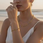 Meet me at the sunset,Bicolor Link Chain Βραχιόλι. - Image 6