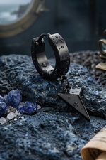Ανδρικό Μονό Σκουλαρίκι Κρίκος Sharks Bay - Stainless Steel 316L,Μαύρο - Image 2