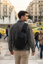 Ανδρικό Τσαντάκι Χιαστί / Anti-Theft Sling Bag με Θύρα USB & Κλειδαριά - Sharks Bay.