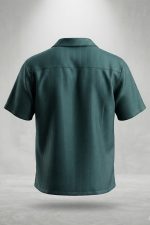 Ανδρικό Πλισέ Πουκάμισο Κοντομάνικο Sharks Bay Clothing (Σκούρο Πράσινο / Forest Green) - Image 3